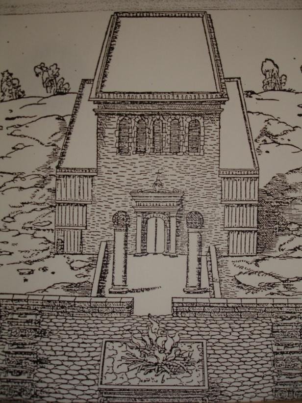 An illustration of the temple of the GOD of Israel. 